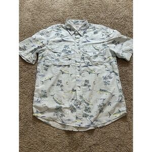 Men's IZOD Saltwater Short Sleeve Button Up Performance Shirt - Medium